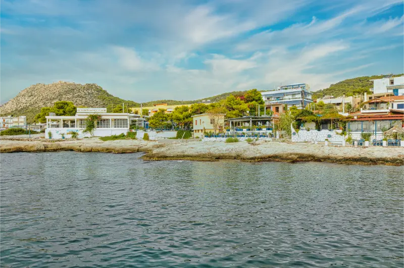Agia Marina Beach Aegina Island Greece