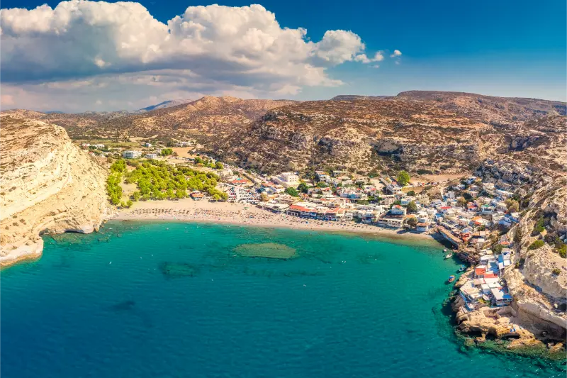 Beach Of Matala Crete Greece