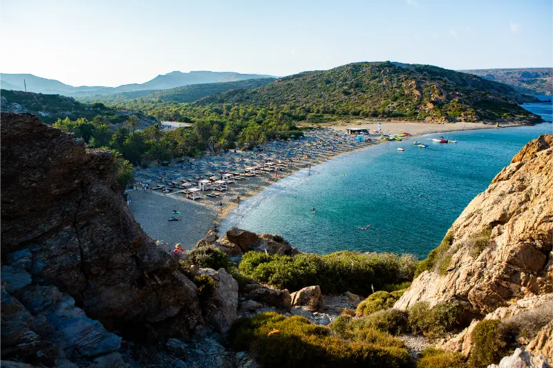 Beach Of Vai Come Finikodasos Crete Island In Greece