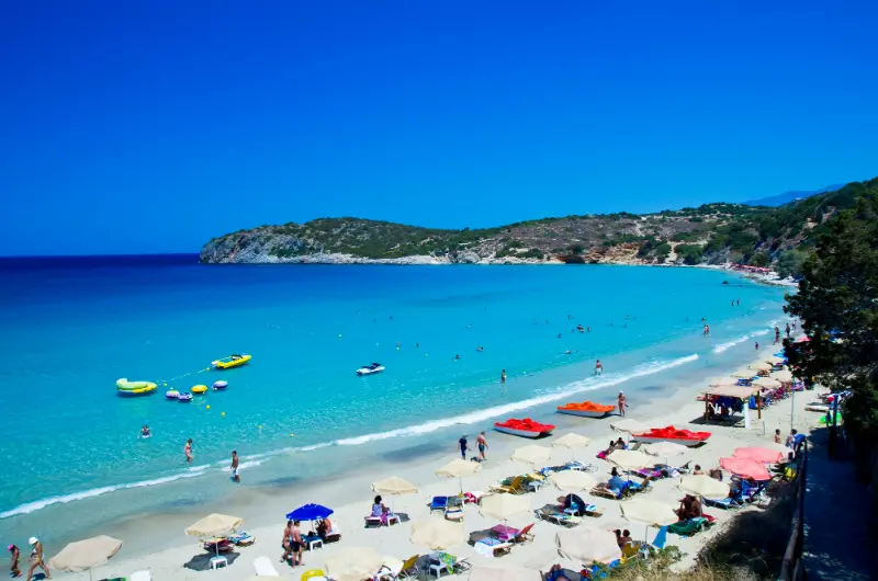 Beach Of Voulisma At Crete Greece