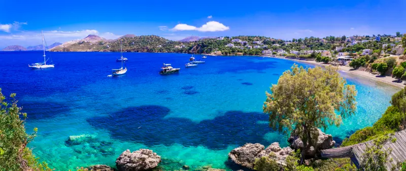 Greece Leros Island With Turquoise Sea Dodecanese