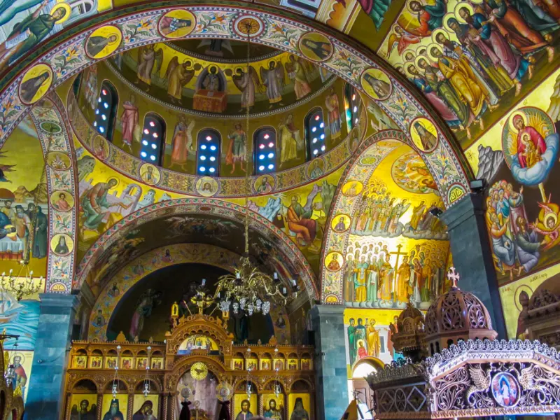 Kalymnos Greece Interior Orthodox Church Saint Savvas Patron Saint Greek Island