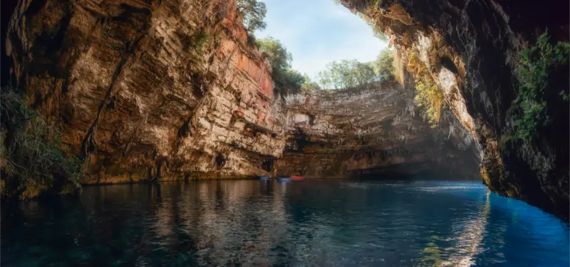 Melissani Cave Melissani Lake Near Sami Town Kefalonia Island Greece