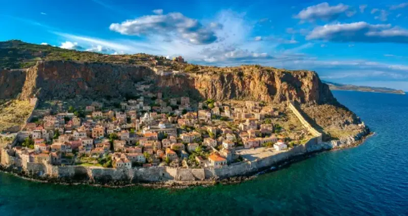 Monemvasia In Lakonia Of Peloponnese Greece