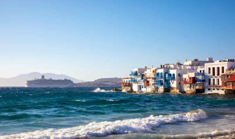 Mykonos Island Greece Little Venice Area Mykonos Town