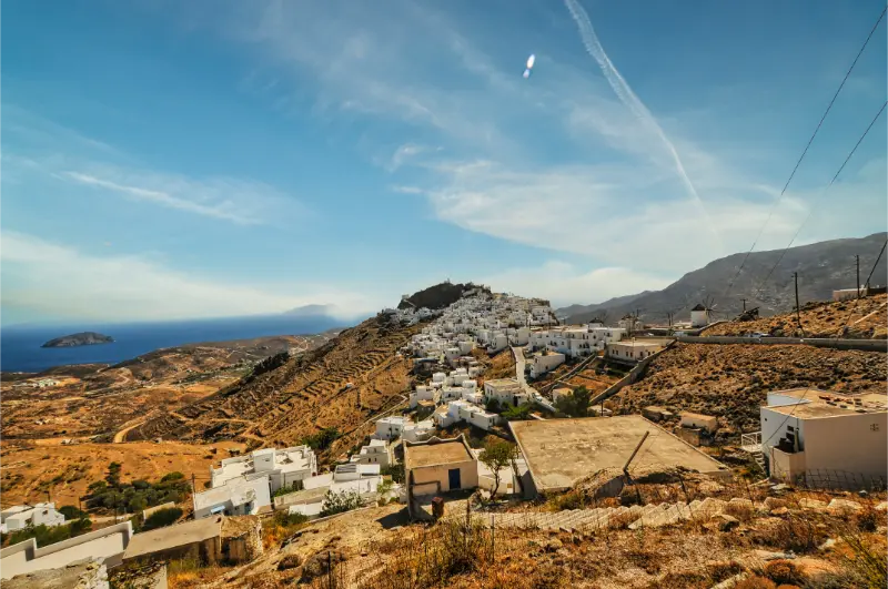 Panoramic View Chora Serifos Island Greece