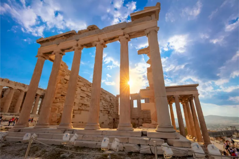 Parthenon Temple Sunset Ancient Greek History Parthenon Hill Acropolis Athens Greece