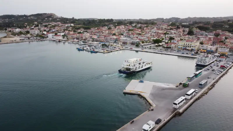 Photos Kefalonia Island Greece Display Lixouri Region Arriving Bus Ship