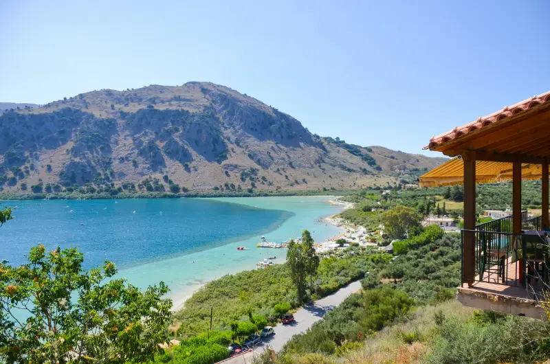 Picturesque Lake Kournas Crete Greece