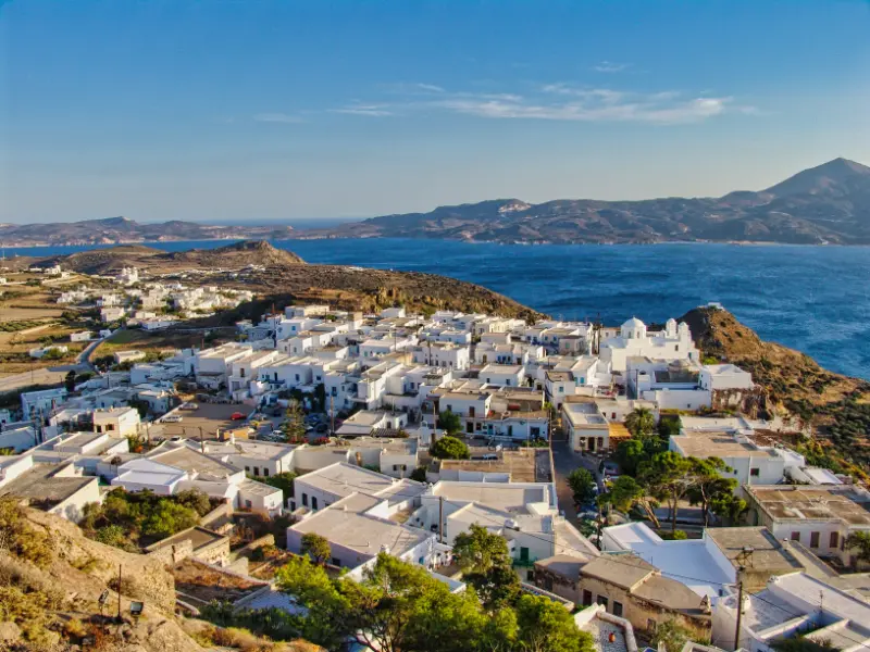 Plaka Village Milos Island Greece View 2