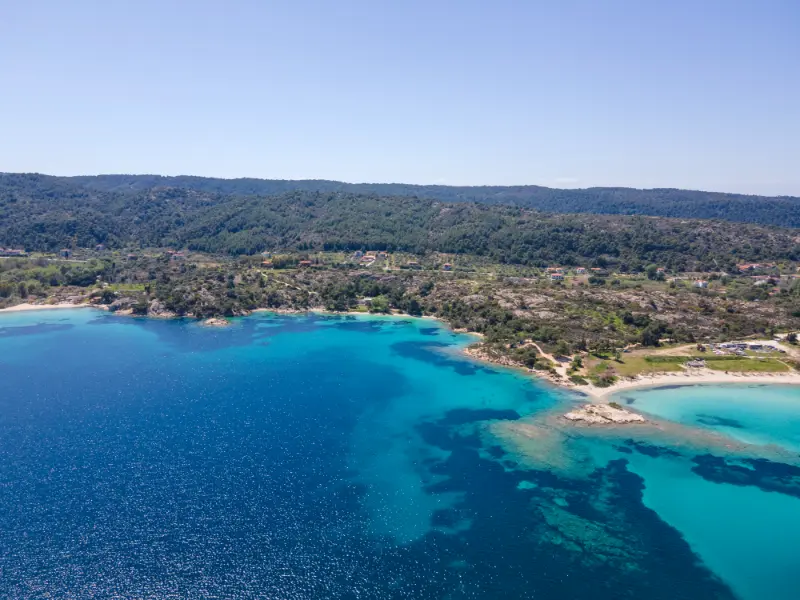Sithonia Coastline Near Lagonisi Beach Chalkidiki Greece View 2
