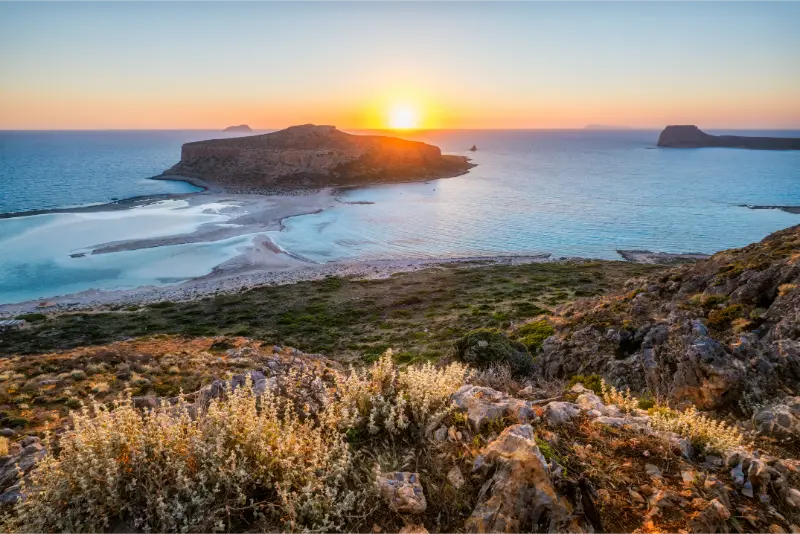 Sunset Balos Beach Crete Greece