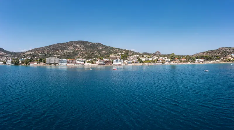 Tolo Near Nafplio Argorida Peloponnese Greece Aerial Drone Panoramic View Village Sea