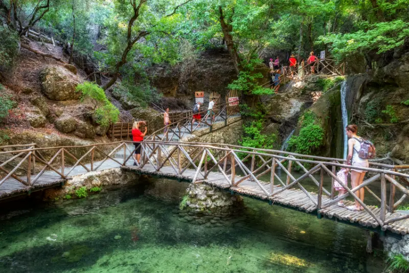 Tourists Valley Butterflies Petaloudes Rhodes Island Greece