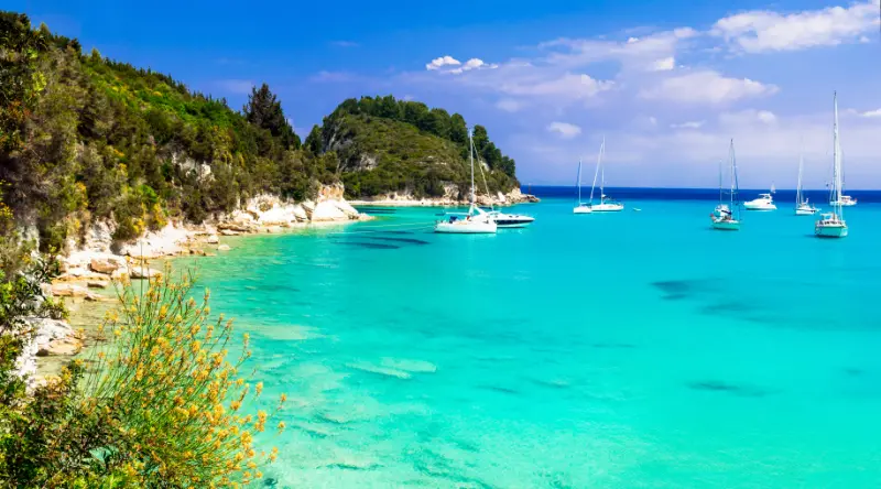 Turquoise Beaches Greece Lakka Paxos Ionian Islands