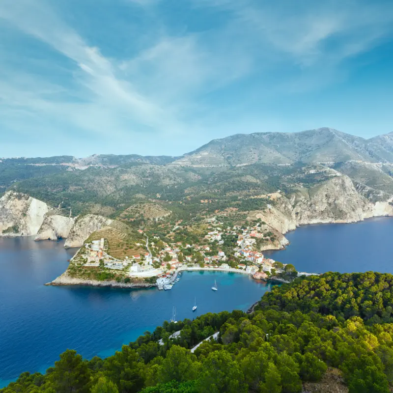 View Assos Peninsula Greece Kefalonia
