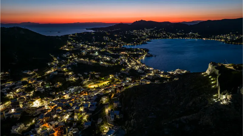 Village Of Agia Marina On Leros Island In Greece